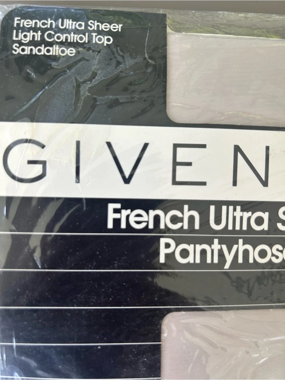 VTG Givenchy French Ultra Sheer Pantyhose Sz B Silver Fox Lot of 2 Control Top